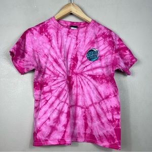 Santa Cruz Pink Tie Dye Skater Crop Top
